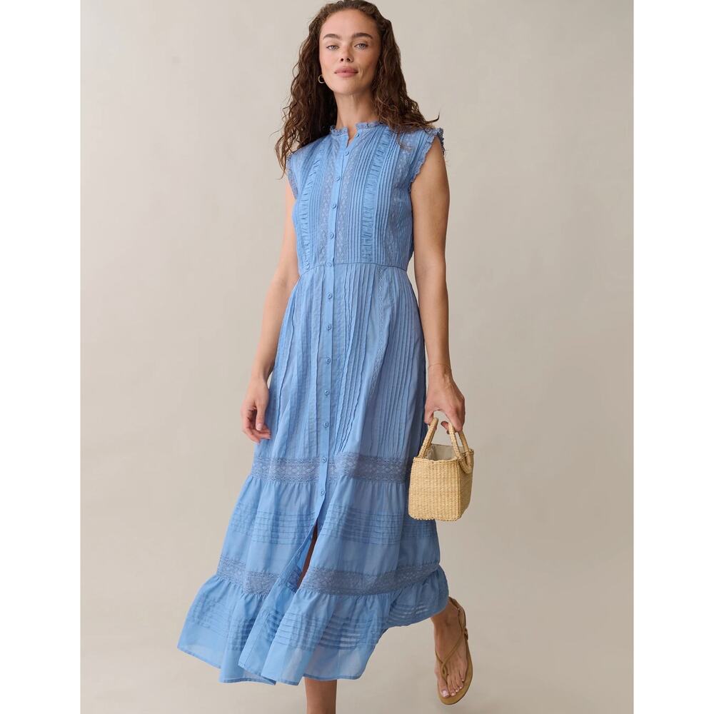 New sorella primose Cotton Dress blue lace sz XS $372 - Picture 3 of 6